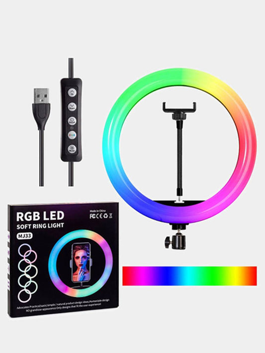 13inch  RGB LED Soft Ring Light Phone Clip Colorful Photography LED for TikTok Vlogging Video YouTube Live