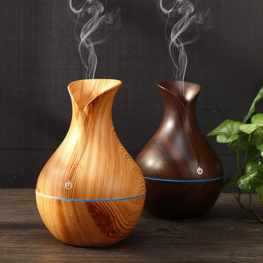 Wood Design Air Humidifier with 7 Changing-Color Light (300ml) air moisturization